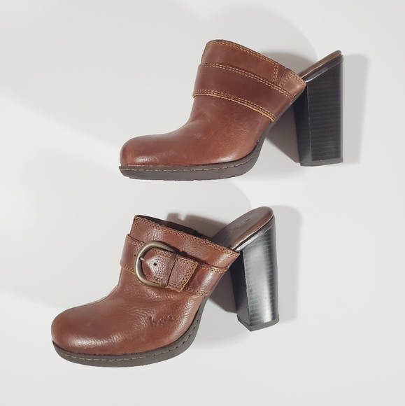 BOC Born Heeled Leather Slip on Mules sz 7 - Picture 8 of 12